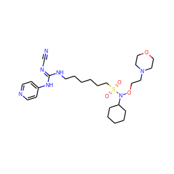 N#C/N=C(\NCCCCCCS(=O)(=O)N(OCCN1CCOCC1)C1CCCCC1)Nc1ccncc1 ZINC000103247769