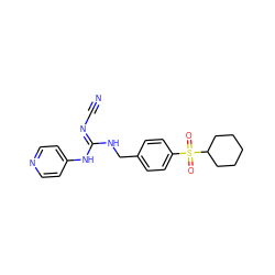 N#C/N=C(\NCc1ccc(S(=O)(=O)C2CCCCC2)cc1)Nc1ccncc1 ZINC000103230466