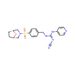 N#C/N=C(\NCc1ccc(S(=O)(=O)N2C[C@@H]3CC[C@H](C2)O3)cc1)Nc1ccncc1 ZINC000103230452