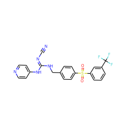 N#C/N=C(\NCc1ccc(S(=O)(=O)c2cccc(C(F)(F)F)c2)cc1)Nc1ccncc1 ZINC000103231969