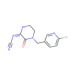 N#C/N=C1/NCCN(Cc2ccc(Cl)nc2)C1=O ZINC000103190582