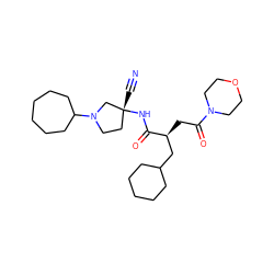 N#C[C@@]1(NC(=O)[C@@H](CC(=O)N2CCOCC2)CC2CCCCC2)CCN(C2CCCCCC2)C1 ZINC000028817771