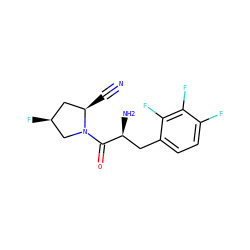 N#C[C@@H]1C[C@H](F)CN1C(=O)[C@@H](N)Cc1ccc(F)c(F)c1F ZINC000103240117