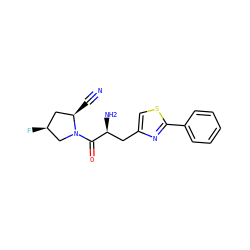 N#C[C@@H]1C[C@H](F)CN1C(=O)[C@@H](N)Cc1csc(-c2ccccc2)n1 ZINC000103248363