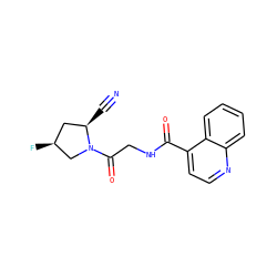 N#C[C@@H]1C[C@H](F)CN1C(=O)CNC(=O)c1ccnc2ccccc12 ZINC000169312170