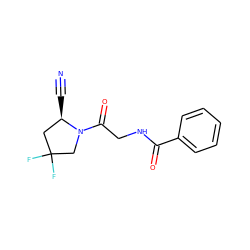 N#C[C@@H]1CC(F)(F)CN1C(=O)CNC(=O)c1ccccc1 ZINC000084616481