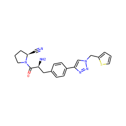 N#C[C@@H]1CCCN1C(=O)[C@@H](N)Cc1ccc(-c2cn(Cc3cccs3)nn2)cc1 ZINC000096283316