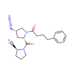 N#C[C@@H]1CCCN1C(=O)[C@@H]1C[C@H](N=[N+]=[N-])CN1C(=O)CCCc1ccccc1 ZINC000095575730