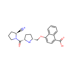 N#C[C@@H]1CCCN1C(=O)[C@@H]1CC[C@H](COc2ccc(C(=O)O)c3ccccc23)N1 ZINC000014947600