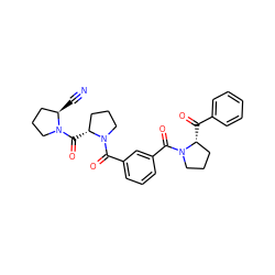 N#C[C@@H]1CCCN1C(=O)[C@@H]1CCCN1C(=O)c1cccc(C(=O)N2CCC[C@H]2C(=O)c2ccccc2)c1 ZINC000013528108