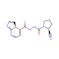 N#C[C@@H]1CCCN1C(=O)CNC(=O)C1=CC=NC2=NC=C[C@@H]12 ZINC000225180501