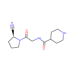 N#C[C@@H]1CCCN1C(=O)CNC(=O)C1CCNCC1 ZINC000169310694