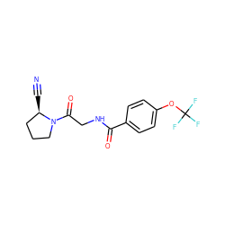 N#C[C@@H]1CCCN1C(=O)CNC(=O)c1ccc(OC(F)(F)F)cc1 ZINC000084602453