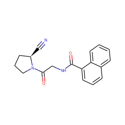 N#C[C@@H]1CCCN1C(=O)CNC(=O)c1cccc2ccccc12 ZINC000034884435