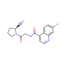 N#C[C@@H]1CCCN1C(=O)CNC(=O)c1ccnc2cc(Br)ccc12 ZINC000096270273