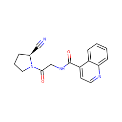 N#C[C@@H]1CCCN1C(=O)CNC(=O)c1ccnc2ccccc12 ZINC000096270298