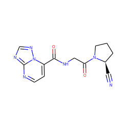 N#C[C@@H]1CCCN1C(=O)CNC(=O)c1ccnc2ncnn12 ZINC000169310715