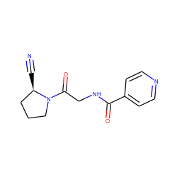 N#C[C@@H]1CCCN1C(=O)CNC(=O)c1ccncc1 ZINC000169310686