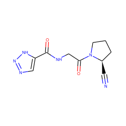 N#C[C@@H]1CCCN1C(=O)CNC(=O)c1cnn[nH]1 ZINC000169310697