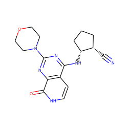 N#C[C@H]1CCC[C@H]1Nc1nc(N2CCOCC2)nc2c(=O)[nH]ccc12 ZINC000096285202