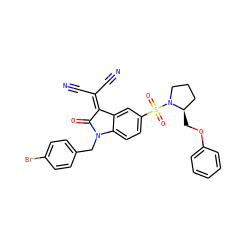 N#CC(C#N)=C1C(=O)N(Cc2ccc(Br)cc2)c2ccc(S(=O)(=O)N3CCC[C@H]3COc3ccccc3)cc21 ZINC000036093013