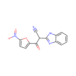 N#CC(C(=O)c1ccc([N+](=O)[O-])o1)c1nc2ccccc2[nH]1 ZINC000101637328