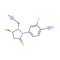 N#CC[C@H]1[C@@H](O)CC(=O)N1c1ccc(C#N)c(Cl)c1 ZINC001772655439