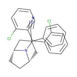 N#CC1(c2ccccc2)C[C@@H]2CC[C@H](C1)N2C(c1ccccc1Cl)c1ccccc1Cl ZINC000040395212