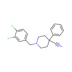 N#CC1(c2ccccc2)CCN(Cc2ccc(Cl)c(Cl)c2)CC1 ZINC000013553182