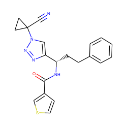 N#CC1(n2cc([C@H](CCc3ccccc3)NC(=O)c3ccsc3)nn2)CC1 ZINC000095562979