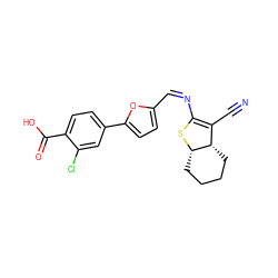 N#CC1=C(/N=C\c2ccc(-c3ccc(C(=O)O)c(Cl)c3)o2)S[C@H]2CCCC[C@@H]12 ZINC000036151601