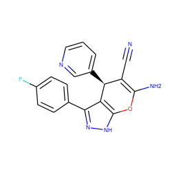 N#CC1=C(N)Oc2[nH]nc(-c3ccc(F)cc3)c2[C@H]1c1cccnc1 ZINC000005068166