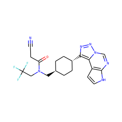 N#CCC(=O)N(CC(F)(F)F)C[C@H]1CC[C@H](c2nnn3cnc4[nH]ccc4c23)CC1 ZINC001772640195