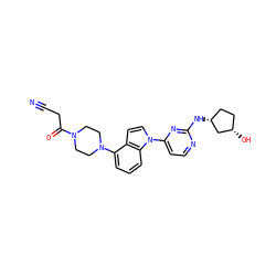 N#CCC(=O)N1CCN(c2cccc3c2ccn3-c2ccnc(N[C@@H]3CC[C@H](O)C3)n2)CC1 ZINC000096173493