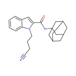 N#CCCCn1c(C(=O)NC23CC4CC(CC(C4)C2)C3)cc2ccccc21 ZINC001772653706