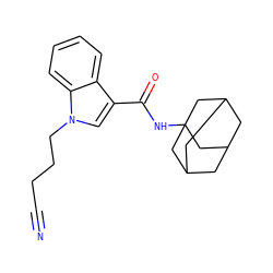 N#CCCCn1cc(C(=O)NC23CC4CC(CC(C4)C2)C3)c2ccccc21 ZINC000443859498