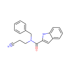 N#CCCN(Cc1ccccc1)C(=O)c1cc2ccccc2[nH]1 ZINC000299831033