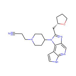 N#CCCN1CCC(n2c(C[C@@H]3CCCO3)nc3cnc4[nH]ccc4c32)CC1 ZINC000095562529