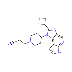 N#CCCN1CCC(n2c(C3CCC3)nc3cnc4[nH]ccc4c32)CC1 ZINC000095557842