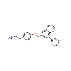 N#CCCc1ccc(OCc2cc(-c3cccc(F)c3)c3ncccc3c2)cc1 ZINC000058582880