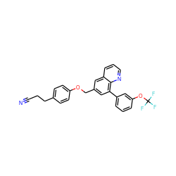 N#CCCc1ccc(OCc2cc(-c3cccc(OC(F)(F)F)c3)c3ncccc3c2)cc1 ZINC000058575420