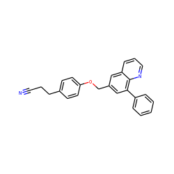 N#CCCc1ccc(OCc2cc(-c3ccccc3)c3ncccc3c2)cc1 ZINC000058583383