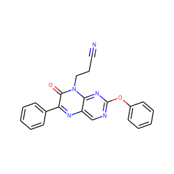 N#CCCn1c(=O)c(-c2ccccc2)nc2cnc(Oc3ccccc3)nc21 ZINC000004238237