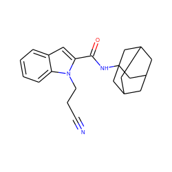 N#CCCn1c(C(=O)NC23CC4CC(CC(C4)C2)C3)cc2ccccc21 ZINC001772583833