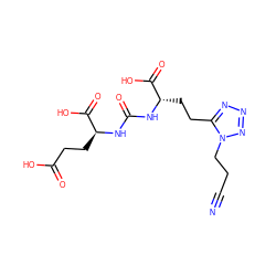 N#CCCn1nnnc1CC[C@H](NC(=O)N[C@@H](CCC(=O)O)C(=O)O)C(=O)O ZINC000013529700