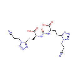 N#CCCn1nnnc1CC[C@H](NC(=O)N[C@@H](CCc1nnnn1CCC#N)C(=O)O)C(=O)O ZINC000013529692