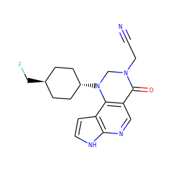 N#CCN1CN([C@H]2CC[C@H](CF)CC2)c2c(cnc3[nH]ccc23)C1=O ZINC001772619172