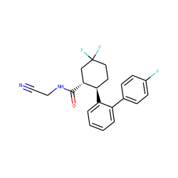 N#CCNC(=O)[C@@H]1CC(F)(F)CC[C@H]1c1ccccc1-c1ccc(F)cc1 ZINC000013680857