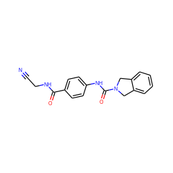 N#CCNC(=O)c1ccc(NC(=O)N2Cc3ccccc3C2)cc1 ZINC000166485967