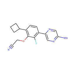 N#CCOc1c(C2CCC2)ccc(-c2cnc(N)cn2)c1F ZINC000224552396